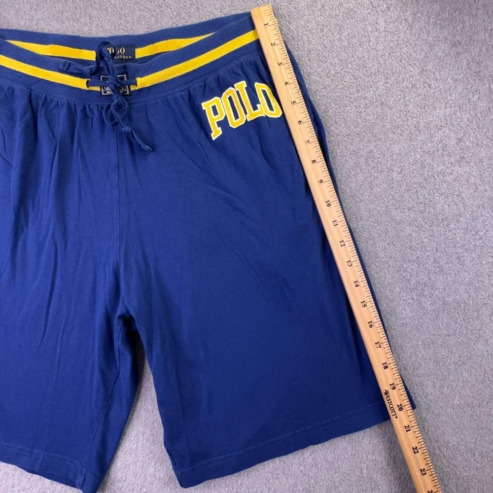 Polo Ralph Lauren Shorts Mens Large‎ Blue Lounge Sleepwear Drawstring Spellout
